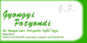 gyongyi potyondi business card